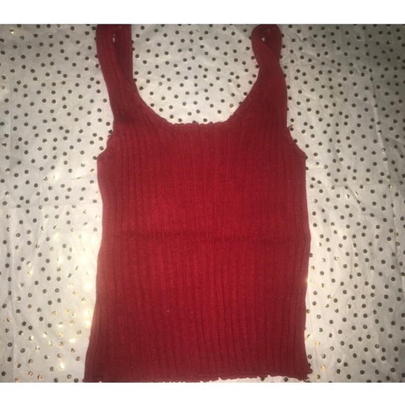 Maroon ribbed tank top - Picture 5 of 6